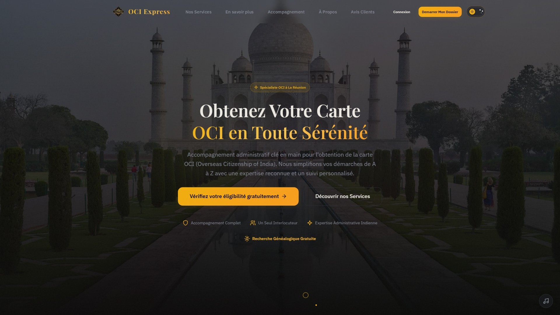 Page d'accueil OCI Express